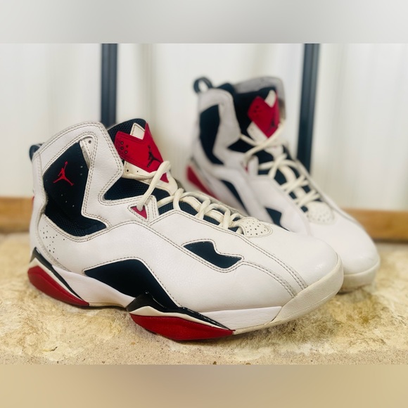 Nike Other - Nike Air Jordan True Flight Sneakers- Men’s Size 12- White/Red- Basketball Shoes
